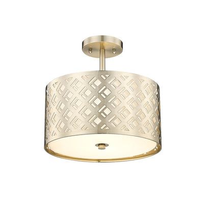 Millennium Lighting Gracelan 2Lt Semi Flush Mount, Modern Gold