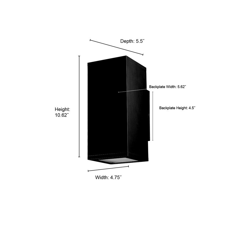 Millennium Lighting Vegas 1Lt 11" Outdoor Wall Sconce, Black/Frosted