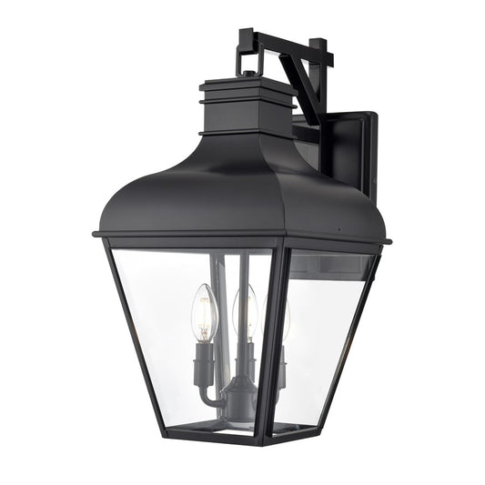 Millennium Lighting Edenton 3Lt 21" Outdoor Wall Sconce, Black/Clear - 43103-MB