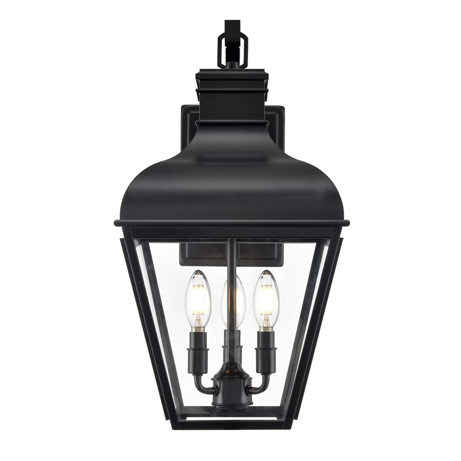 Millennium Lighting Edenton 3Lt 21" Outdoor Wall Sconce, Black/Clear