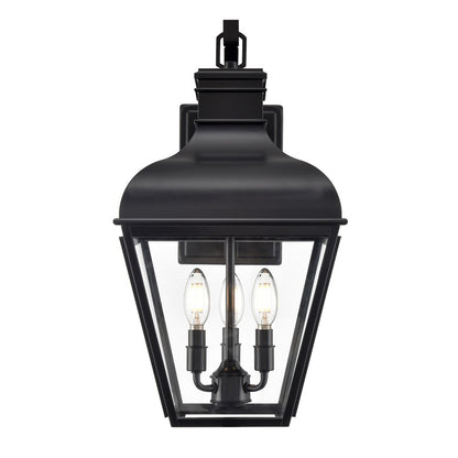 Millennium Lighting Edenton 3Lt 21" Outdoor Wall Sconce, Black/Clear