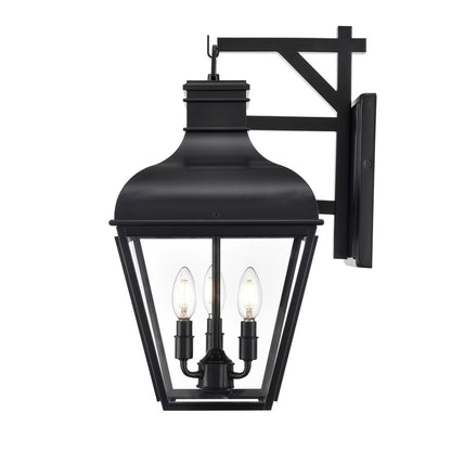 Millennium Lighting Edenton 3Lt 21" Outdoor Wall Sconce, Black/Clear
