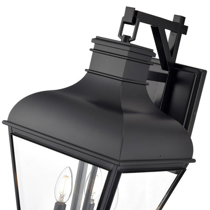 Millennium Lighting Edenton 3Lt 21" Outdoor Wall Sconce, Black/Clear
