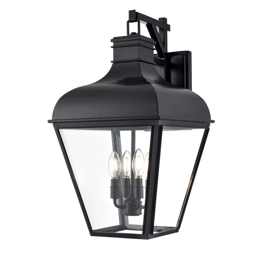 Millennium Lighting Edenton 4Lt 25" Outdoor Wall Sconce, Black/Clear - 43104-MB