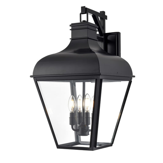Millennium Lighting Edenton 4Lt 25" Outdoor Wall Sconce, Black/Clear - 43104-MB