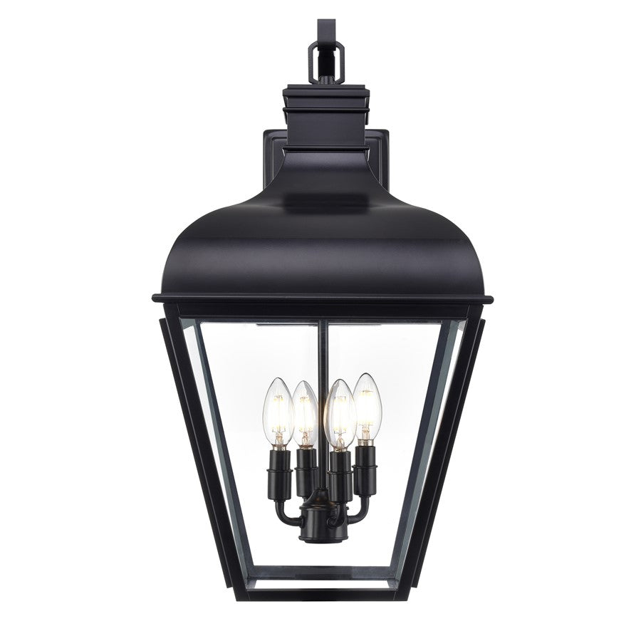 Millennium Lighting Edenton 4Lt 25" Outdoor Wall Sconce, Black/Clear
