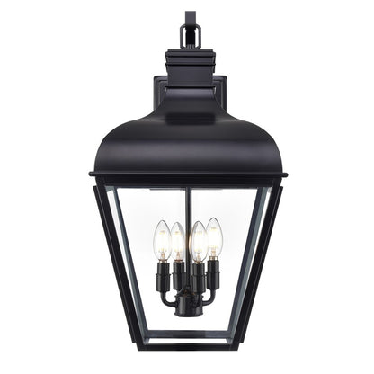 Millennium Lighting Edenton 4Lt 25" Outdoor Wall Sconce, Black/Clear
