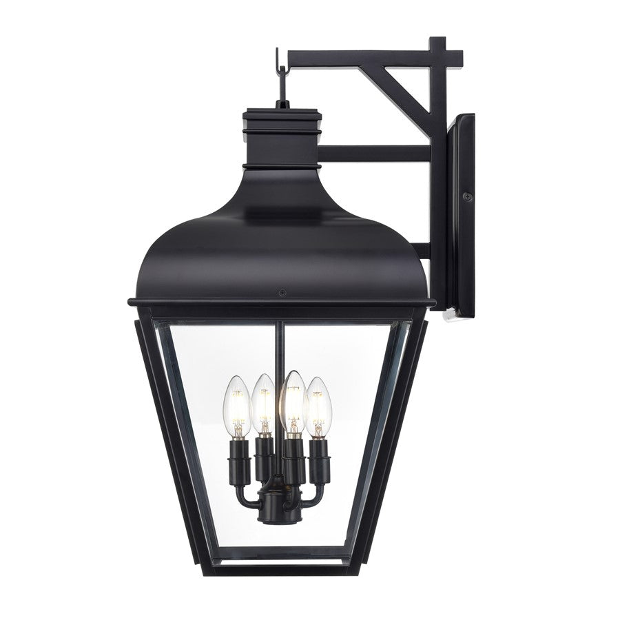 Millennium Lighting Edenton 4Lt 25" Outdoor Wall Sconce, Black/Clear