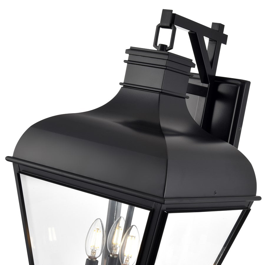 Millennium Lighting Edenton 4Lt 25" Outdoor Wall Sconce, Black/Clear