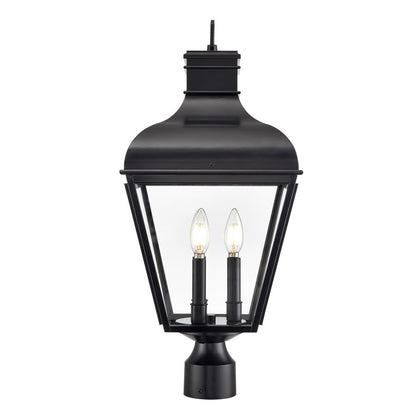 Millennium Lighting Edenton 3Lt 24" Outdoor Post Lantern, Black/Clear