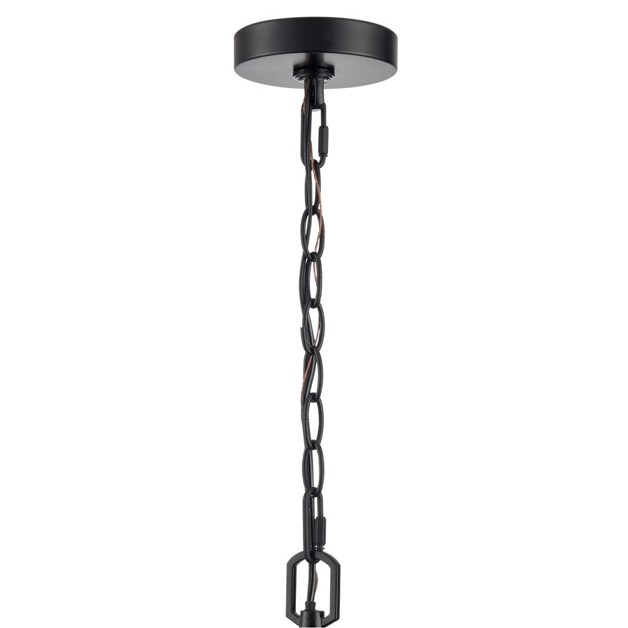 Millennium Edenton 3Lt 11" Outdoor Hanging Pendant, Black/Clear