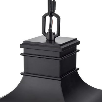 Millennium Edenton 3Lt 11" Outdoor Hanging Pendant, Black/Clear