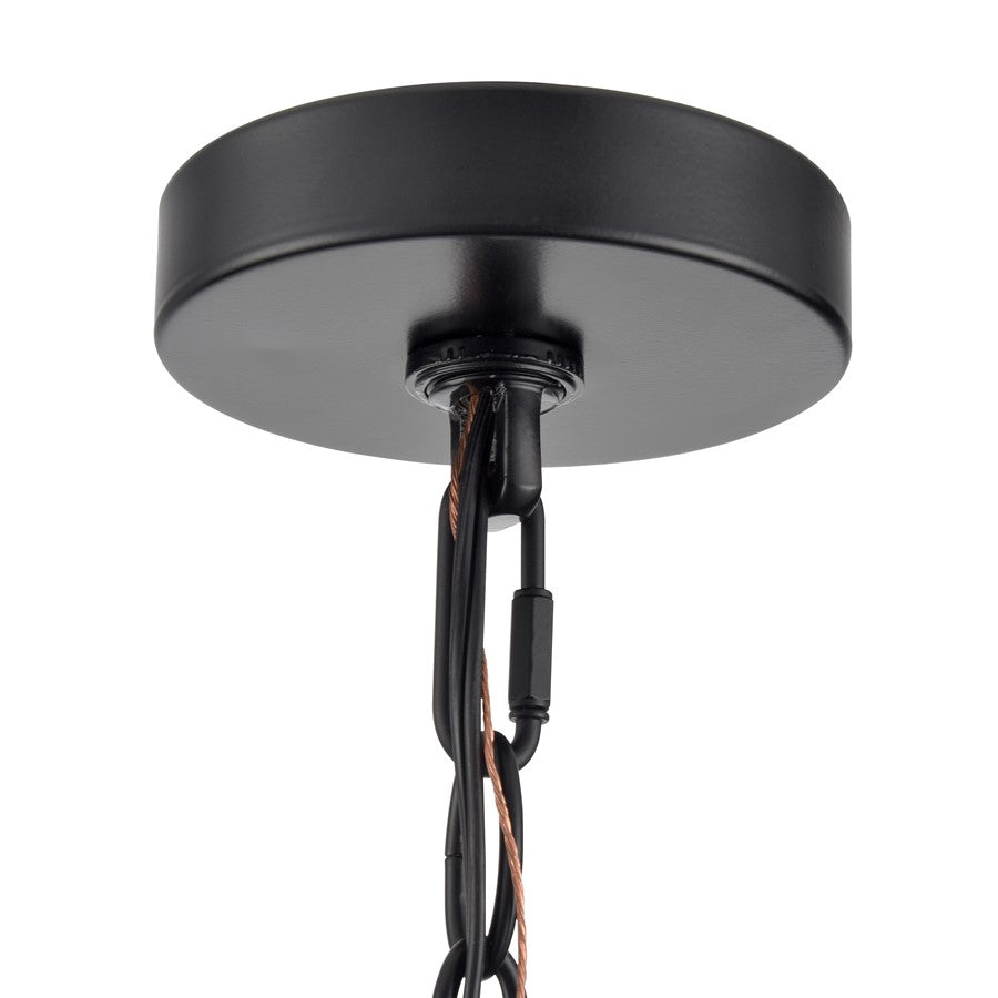 Millennium Edenton 3Lt 11" Outdoor Hanging Pendant, Black/Clear
