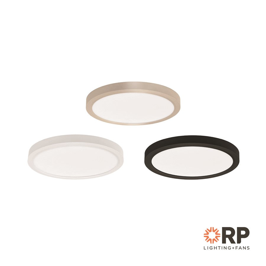 RP Lighting Slim Edge-Lit 12" LED Disc, Brushed Nickel