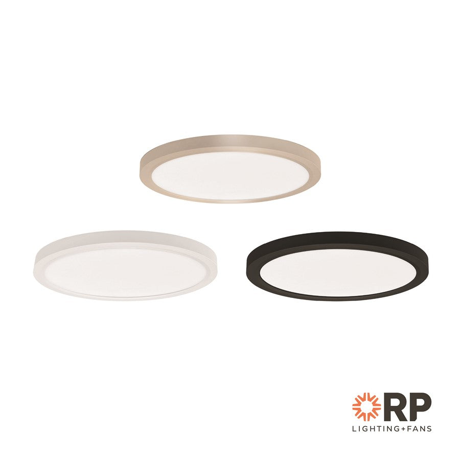 RP Lighting Slim Edge-Lit 15" LED Disc, Brushed Nickel
