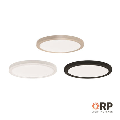 RP Lighting Slim Edge-Lit 15" LED Disc, Brushed Nickel