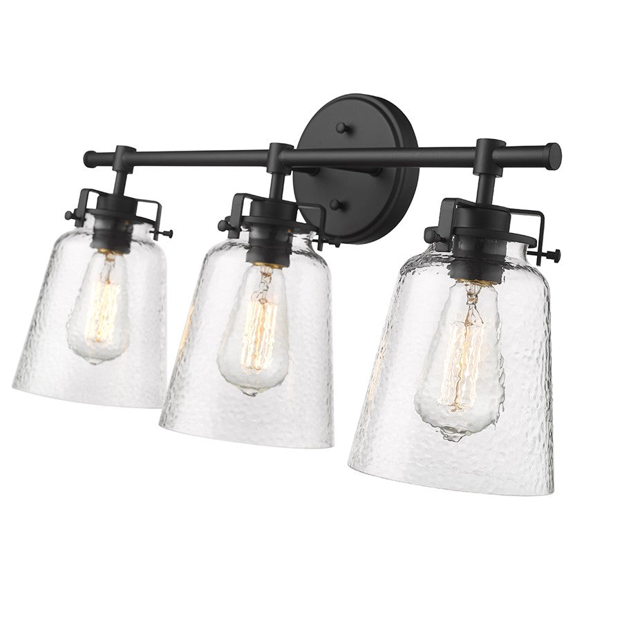 Millennium Lighting Amberose 3Lt Vanity, Black