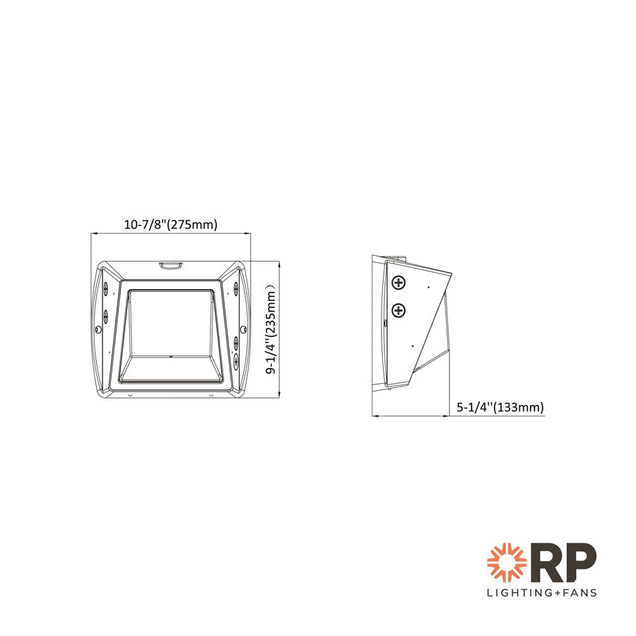 RP Lighting Wall Pack 10.75" Semi Cutoff LED Light, Bronze