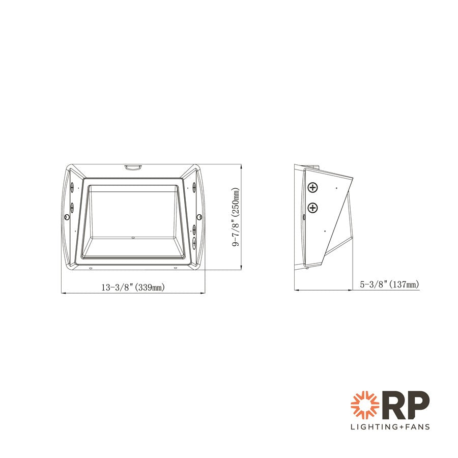 RP Lighting Wall Pack 13.25" Semi Cutoff HO LED Light, Brz