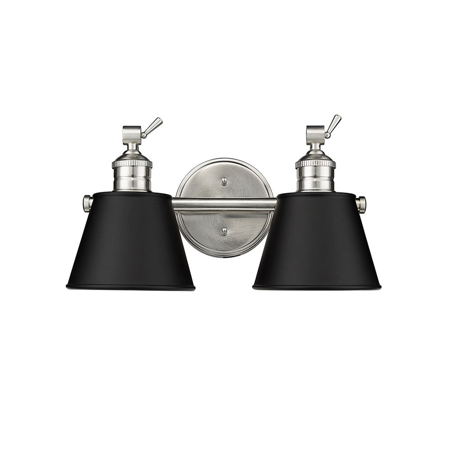 Millennium Lighting Layne 2Lt Vanity, Brushed Nickel - 4462-BN