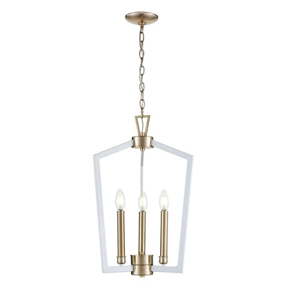 Millennium Lighting Lizabeth 3Lt Pendant, White/Modern Gold - 4523-MW-MG