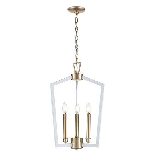 Millennium Lighting Lizabeth 3Lt Pendant, White/Modern Gold - 4523-MW-MG