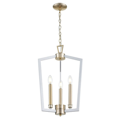 Millennium Lighting Lizabeth 3Lt Pendant, White/Modern Gold