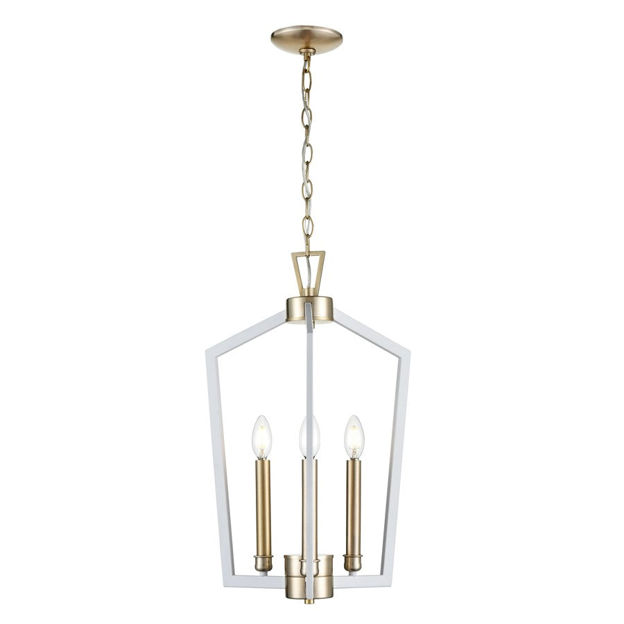 Millennium Lighting Lizabeth 3Lt Pendant, White/Modern Gold
