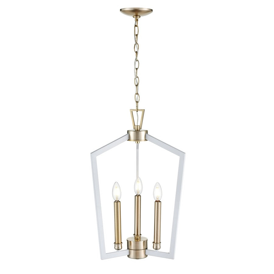 Millennium Lighting Lizabeth 3Lt Pendant, White/Modern Gold