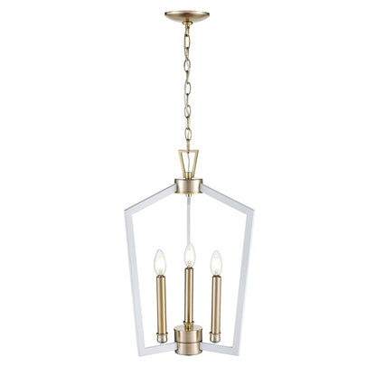 Millennium Lighting Lizabeth 3Lt Pendant, White/Modern Gold