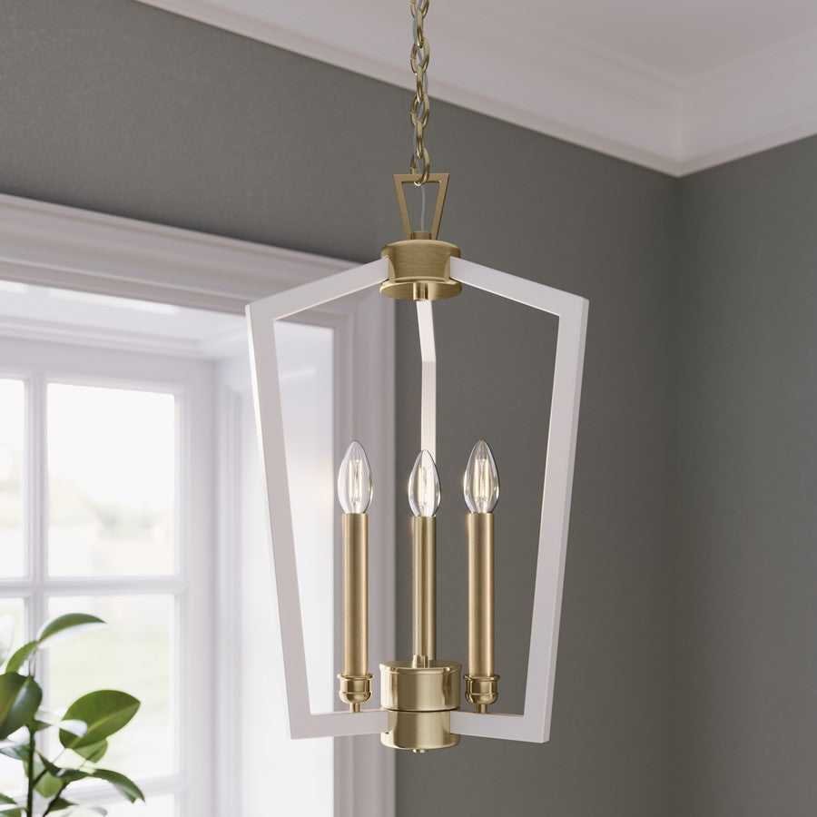 Millennium Lighting Lizabeth 3Lt Pendant, White/Modern Gold