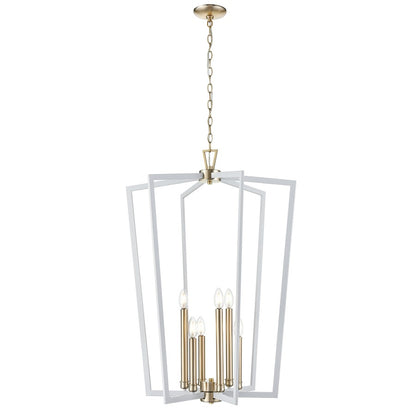 Millennium Lighting Lizabeth 6Lt Pendant, White/Modern Gold - 4526-MW-MG