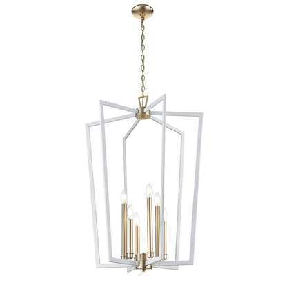Millennium Lighting Lizabeth 6Lt Pendant, White/Modern Gold