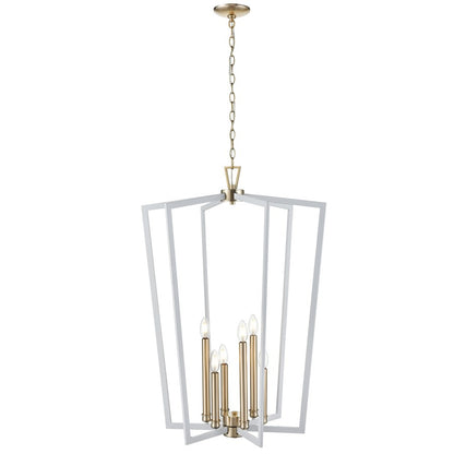 Millennium Lighting Lizabeth 6Lt Pendant, White/Modern Gold