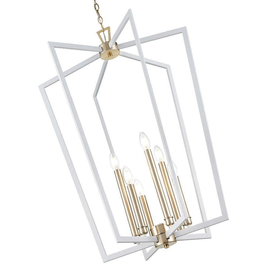 Millennium Lighting Lizabeth 6Lt Pendant, White/Modern Gold