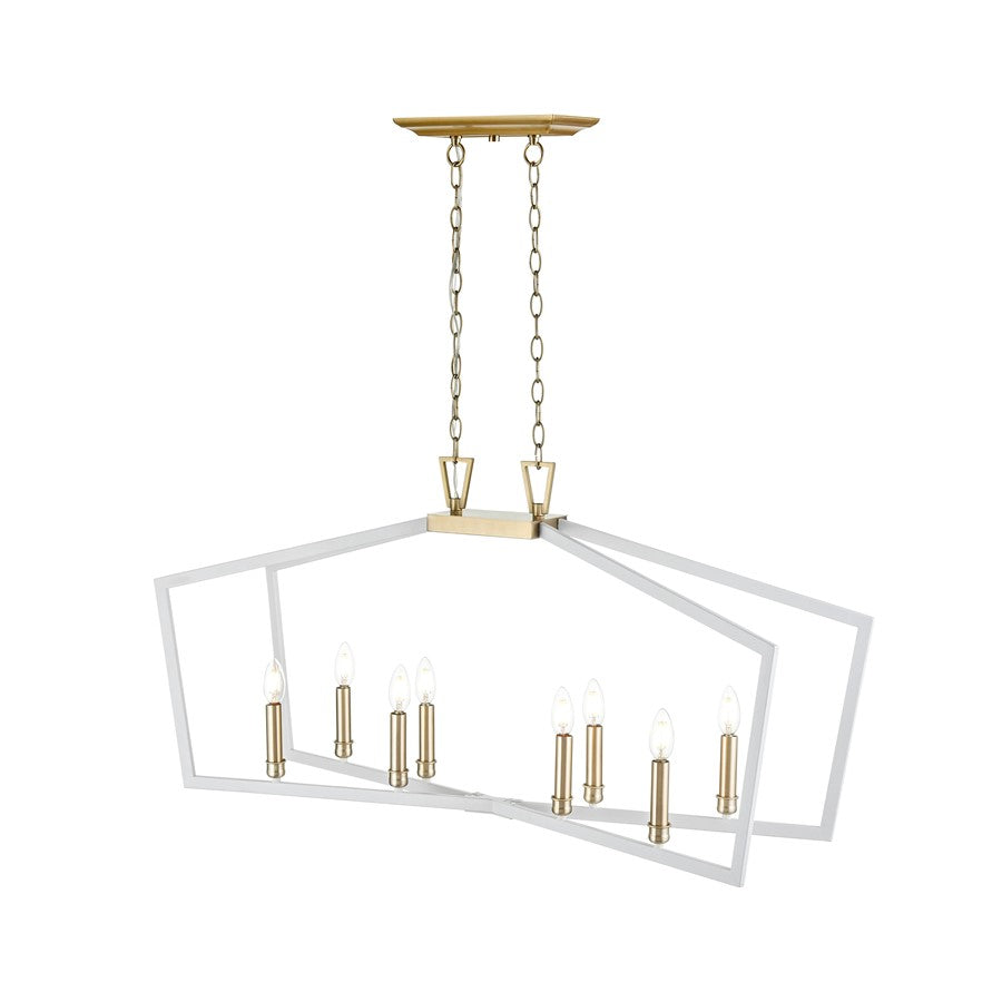 Millennium Lighting Lizabeth 8Lt Pendant, White/Modern Gold