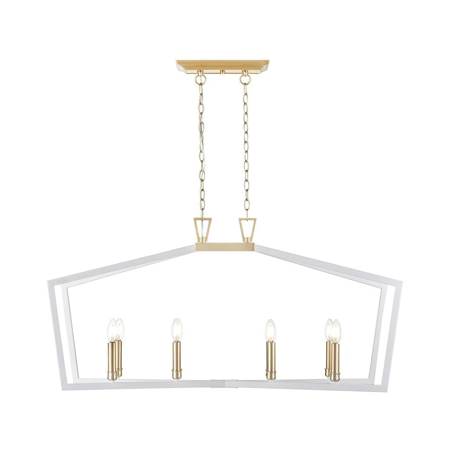 Millennium Lighting Lizabeth 8Lt Pendant, White/Modern Gold