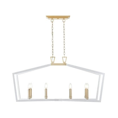 Millennium Lighting Lizabeth 8Lt Pendant, White/Modern Gold