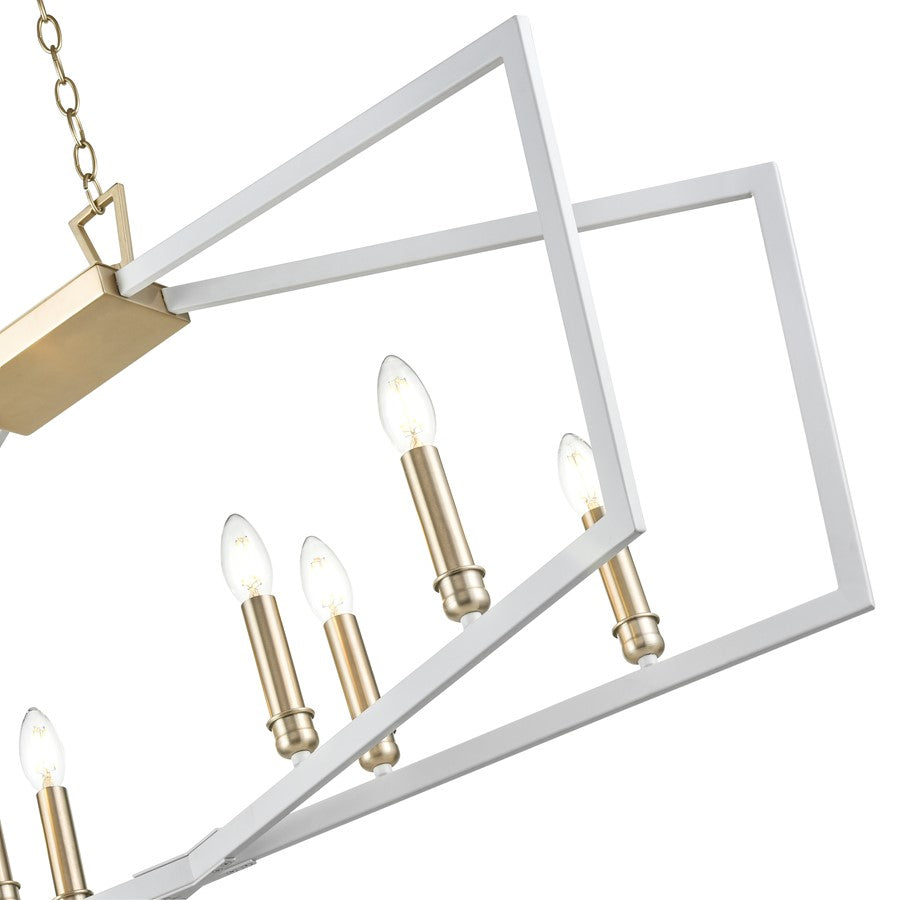 Millennium Lighting Lizabeth 8Lt Pendant, White/Modern Gold