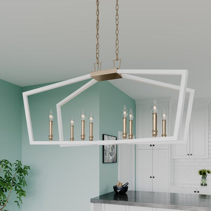 Millennium Lighting Lizabeth 8Lt Pendant, White/Modern Gold