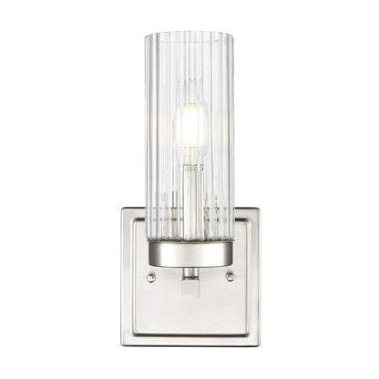 Millennium Lighting Iversen 1Lt 5" Wall Sconce, Nickel/Clear Reeded