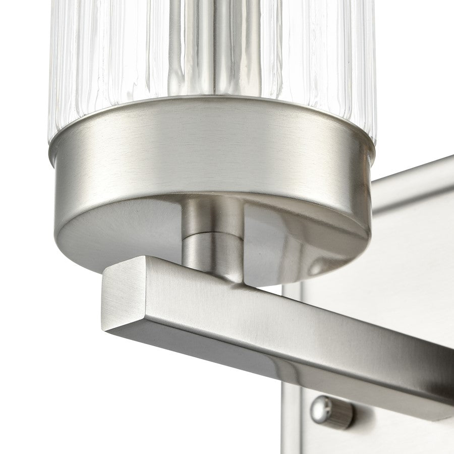 Millennium Lighting Iversen 1Lt 5" Wall Sconce, Nickel/Clear Reeded