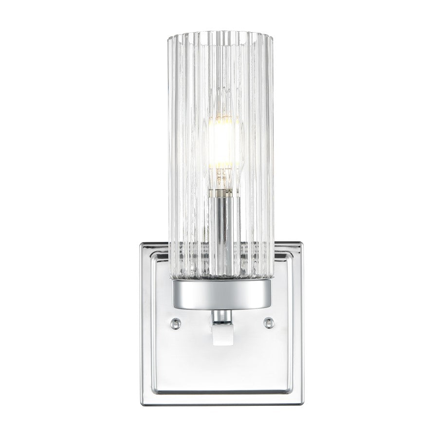 Millennium Lighting Iversen 1Lt 5" Wall Sconce, Chrome/Clear Reeded