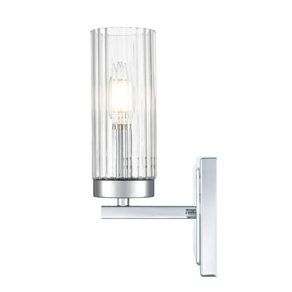 Millennium Lighting Iversen 1Lt 5" Wall Sconce, Chrome/Clear Reeded