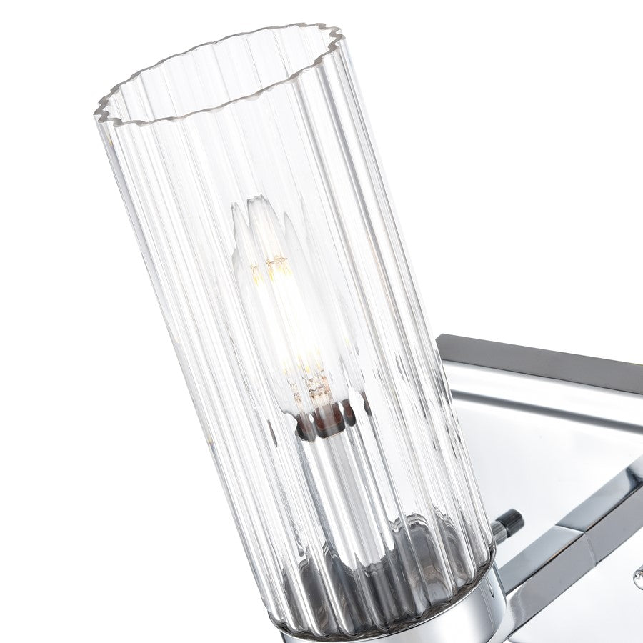 Millennium Lighting Iversen 1Lt 5" Wall Sconce, Chrome/Clear Reeded