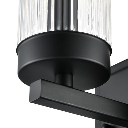 Millennium Lighting Iversen 1Lt 5" Wall Sconce, Black/Clear Reeded