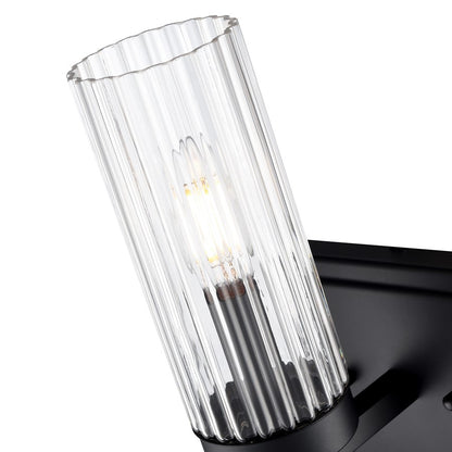 Millennium Lighting Iversen 1Lt 5" Wall Sconce, Black/Clear Reeded