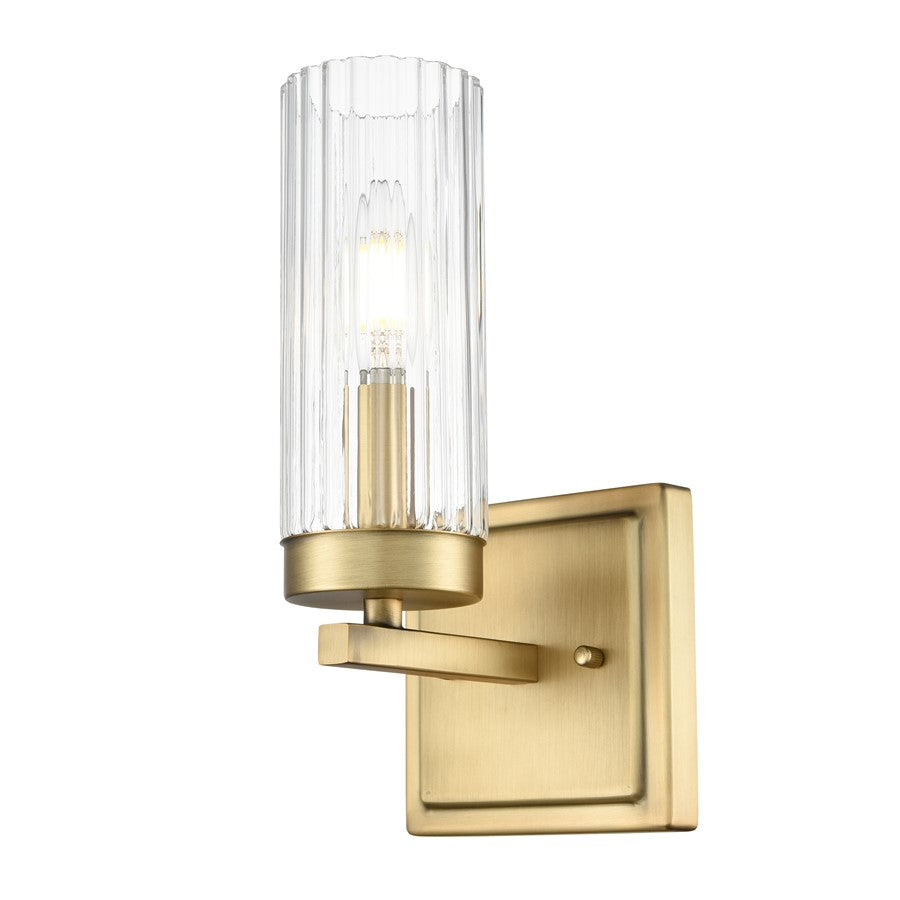 Millennium Lighting Iversen 1Lt 5" Wall Sconce, Brass/Clear Reeded - 46001-VB
