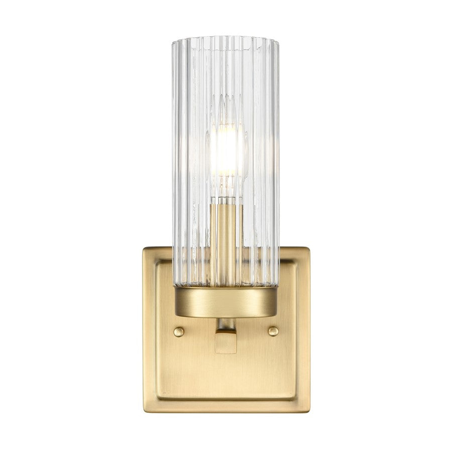 Millennium Lighting Iversen 1Lt 5" Wall Sconce, Brass/Clear Reeded