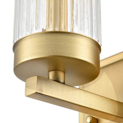 Millennium Lighting Iversen 1Lt 5" Wall Sconce, Brass/Clear Reeded